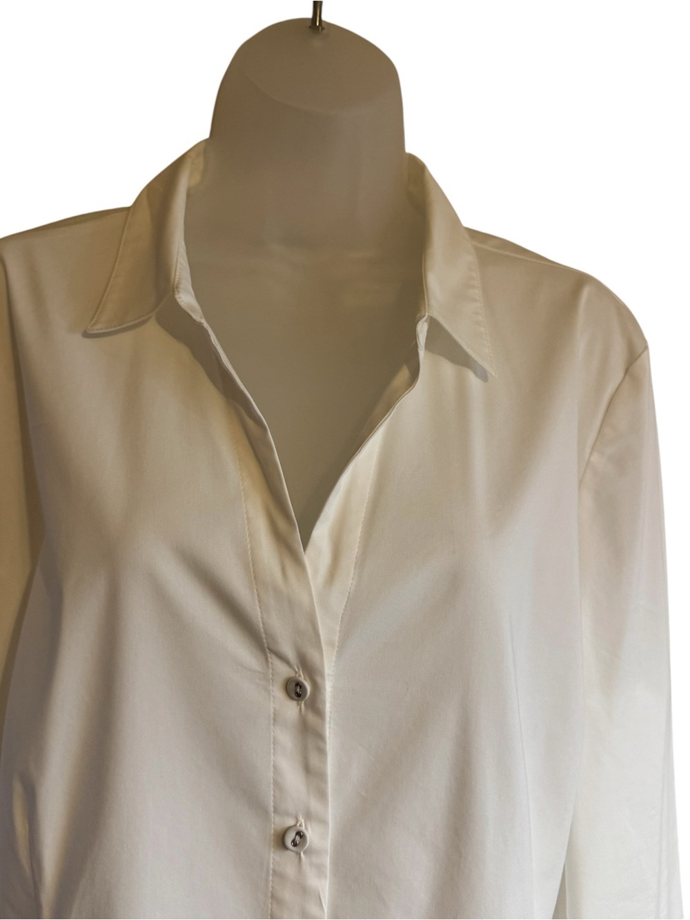 J. JILL  Crisp WHITE Button Down Shirt XLARGE    #V - Picture 2 of 8